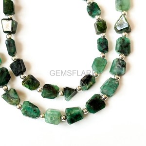 Natural Emerald Faceted Tumble Gemstone Beads Wholesale Emerald Beads For Jewelry Making Supplies 5x7MM 6x8MM Loose Nuggets - Product Image 6