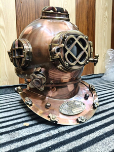 Casco de Buceo Mark V de la Marina de los Estados Unidos, Casco de Buceo de Metal de 18 Pulgadas para Aguas Profundas, Decoración Náutica Marítima, Réplica Vintage para Exhibición - Product Image 2