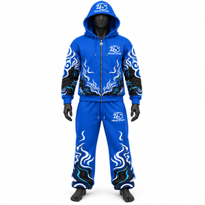 Custom Winter Tracksuit <b>2</b> <b>Piece</b> Zip Up Hoodie Jogger <b>Pants</b> Regular Fit Sportswear <b>Set</b> - Product Image 6