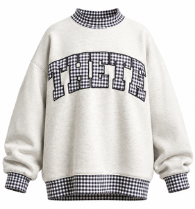 Sweat-shirt à col roulé pour femme THETA de qualité supérieure, écologique, imprimé floqué brodé, coupe ample et décontractée, automne, ODM - Product Image 5