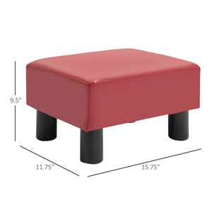 "Modern Faux Leather Rectangular Ottoman <b>Footrest</b> with Foam Seat for Living Room Bedroom Apartment Hotel Home" - Product Image 3