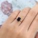 Bague de fiançailles en onyx noir taille émeraude, grappe de diamants, style vintage, en argent jaune 14K, bague de mariée, anniversaire - Product Image 4