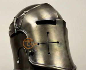 Casque de Chevalier Médiéval en Acier, Style Croisé avec Barbuta, Finition Antique pour Reconstitutions Historiques et Expositions - Product Image 3