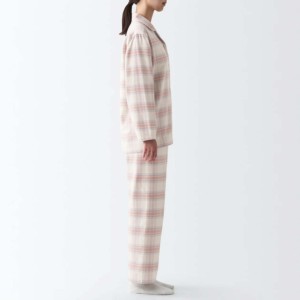 Ensemble de pyjama thermique en coton uni pour femmes, grande taille, manches longues, col ras du cou, longueur intégrale, vêtements de nuit classiques, tissu tissé doux, automne - Product Image 3