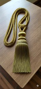 Classic Gold Tassel <b>Curtain</b> Tieback with Rope Design for Elegant Window Decor - Product Image 2