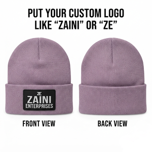Gorro de Punto Acrílico Premium para Hombre, 280 GSM, Suave y Cálido para Invierno, con Borde Plegado, en Color Lila, con Parche de Logotipo de Goma Personalizado - Product Image 1