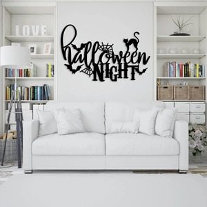 Letras decorativas de metal para pared con caligrafía temática de Halloween, ideales para decoración de fondo de fiestas y configuración de cabinas de fotos. - Product Image 1