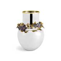Vase à fleurs haut en aluminium et laiton, finition argentée, design Art Déco, résistant à la rouille, pour la décoration de la maison et de mariage