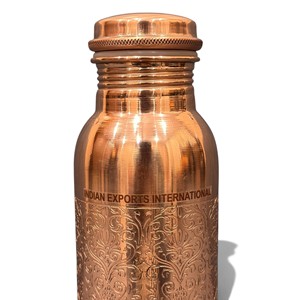 Heritage Pattern <b>Copper</b> <b>Drinking</b> <b>Bottle</b> from Indian exports international. ( Certified pure <b>copper</b> ) - Product Image 3
