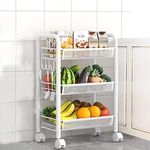 Carrito de Almacenamiento Metálico Flexible de 4 Niveles con Ruedas para Organización en Cocina, Baño, Dormitorio y Sala de Estar - Product Image 1