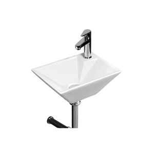 Lavabo Cuadrado Moderno CANDY para Colgar en la Pared, Grifo Cromado de un Solo Orificio, Diseño Minimalista, con Capacidad de 12L - Product Image 1