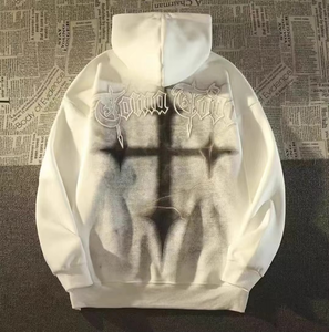 Y2K Graphic Zip Up Hoodie Gothic Lightning <b>Star</b> Print Oversized Streetwear Sweatshirt For Men - Product Image 2