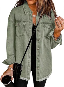 Women Cropped Denim Shirt Stylish <b>Button</b> Up <b>Jean</b> Blouse Casual Short Length Fashion Top Lightweight Summer Streetwear Clothing - Product Image 4