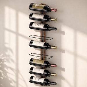 Estante de Vino Metálico para Montar en la Pared, Soporte Decorativo para Botellas de Vino, para Hogar, Bar, Cocina, Restaurante, Hotel, Bodega e Interiores Modernos - Product Image 5