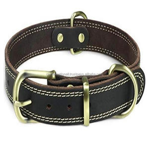 Collier pour animal de compagnie, en cuir véritable, robuste, uni, pour l'entraînement des animaux de compagnie, produits de marche, offre spéciale - Product Image 1