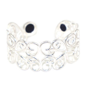 Pulseras Ajustables de Plata con Diseño de Textura Real y Piedra Sodalita, Joyería de Moda Atemporal para Mujer, Venta al por Mayor - Product Image 4