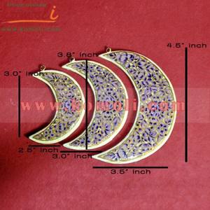 Pendentif lune étoile vente en gros ornement de décoration d'arbre de noël en bois - Product Image 3