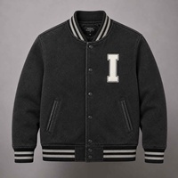 Veste de baseball Letterman OEM personnalisée en laine avec manches en cuir, veste d'équipe universitaire pour hommes, broderie de logo, veste universitaire