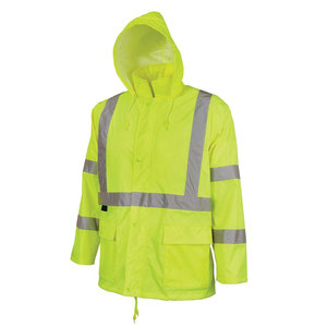 High Visibility Safety Hoodie Reflective Hi Vis Sweatshirt <b>Jacket</b> With Zipper Construction Yellow/green - Product Image 5