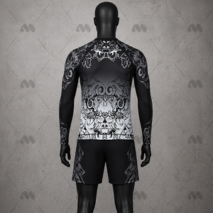 Camiseta Deportiva de Manga Larga para Hombre, Estilo Rash Guard, para MMA, Gimnasia y Entrenamiento, con Logotipo Personalizado, Tejido de Poliéster/Algodón - Product Image 3