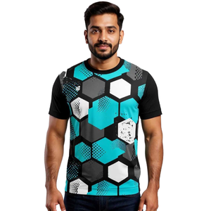 Men's Digital Printed Crew Neck T-<b>Shirt</b> <b>Geometric</b> Pattern Moisture Wicking Short Sleeve Polyester Athletic Fit All Seasons - Product Image 2