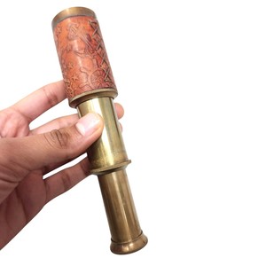 Telescopio de Bolsillo de Latón Antiguo con Caja de Cuero, Regalo Náutico Pirata, Proveedor Mayorista OEM - Product Image 5