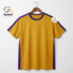 เสื้อยืดลำลองคอกลมแขนสั้นผ้าฝ้าย 100% สีมัสตาร์ดสำหรับผู้ชาย แบรนด์ Greek Clothing Apparels เป็นมิตรต่อสิ่งแวดล้อม - Product Image 1