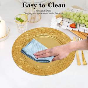 Assiette de présentation ronde décorative Or et Argent pour Mariage, Événement, Hôtel, Restaurant, Décoration de Table - Product Image 6