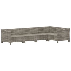 Conjunto Modular de Muebles de Jardín de 5 Piezas en Ratán Sintético Gris - Product Image 4