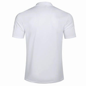 Polo de golf blanc pour homme, coupe slim, 100% coton et polyester, idéal pour l'été, polo uni. - Product Image 2