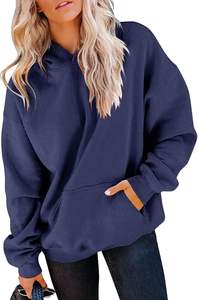 Sudadera con Capucha Tejida para Mujer, Cálida para Invierno, Textura Suave y Afelpada, Forma Flexible, Capucha Lisa, Estilo Casual, Cómoda, Ropa Urbana, Duradera - Product Image 2