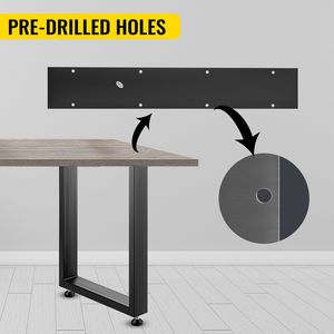 Set di 2 gambe per tavolo da pranzo in acciaio resistente, design quadrato a sezione a scatola 28x24x3.1 pollici, altezza 28 pollici, larghezza 24 pollici, spessore 3.1 pollici - Product Image 5