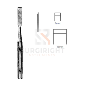 สิ่วตัดกระดูก Hoke Chisel ผลิตจากเหล็กกล้าไร้สนิมเยอรมัน สำหรับศัลยกรรมกระดูกและข้อ ได้รับมาตรฐาน CE ISO 13485 โดย Blush Surgical - Product Image 1