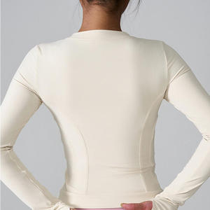 Women's Slim Fit Gym Fitness <b>Workout</b> Cropped Tops Long Sleeve Yoga Coat Zipper Design Sports Wear Running Yoga <b>Jacket</b> for Women - Product Image 5