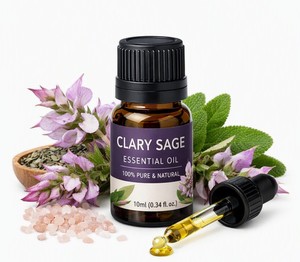 Aceite Esencial de Salvia (CAS 127-53-3) 99.0%-99.5% Extracto de Planta Natural Puro, Botella de 10 ml para Aromaterapia y Masajes - Product Image 1