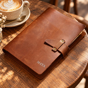 Personalized <b>A5</b> A6 A7 Leather Binder <b>Notebook</b>, Refillable Journal - Product Image 4