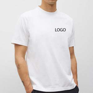 เสื้อยืดคอกลมสีดำสำหรับผู้ชาย ดีไซน์เรียบง่าย ทรงโอเวอร์ไซส์ ผ้าฝ้าย/โพลีเอสเตอร์ / ราคาขายส่ง แฟชั่นลำลองใส่ได้ทุกวัน - Product Image 1