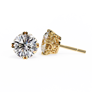 Unique <b>Tops</b> Round Cut E VS 1ct Each Lab Grown Diamond 14K Gold IGI Certified <b>Earring</b> <b>Tops</b> for Gift Party & Anniversary - Product Image 3