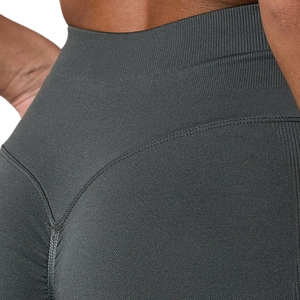 Charcoal Grey Casual High Waist Elastic Waist Contour Shorts Women Gym Activewear Breathable Quick Dry Fitness Workout - Product Image 5