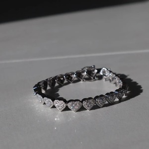 Best Quality Heart Shape Moissanite Diamond <b>Bracelet</b> for Men and Women with Brilliant Sparkling Stones Jewelry For Unisex - Product Image 2