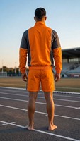 Ensemble de survêtement sportif unisexe pour adultes en nylon 2-en-1, veste zippée et short, séchage rapide, pour la course, l'entraînement et le sport, personnalisable