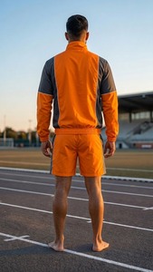 Unisex Adults Winter Nylon 2-in-1 Sporty Tracksuit Set Zip-Up <b>Jacket</b> Shorts Quick Dry Running Training Workout Sportswear Custom - Product Image 5