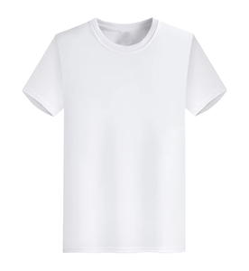 T-shirt décontracté pour homme, blanc uni, manches courtes, col rond, coupe classique, en jersey de coton tricoté, design simple - Product Image 4