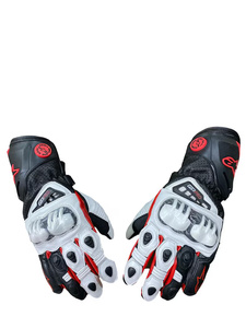 GP Pro Leather Full Finger <b>Gloves</b> Black White <b>Red</b> Breathable Cycling Men Summer Zipper Closure - Product Image 2