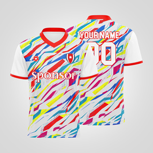 Maillot de football à transfert thermique imprimé, en polyester léger, idéal pour l'entraînement estival des équipes de club – Nouveauté très demandée avec logo - Product Image 6