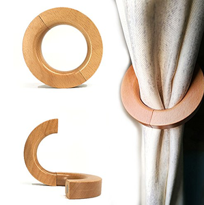 Wood Curtain Tieback <b>Ring</b> Top Quality Wood Buckles Holdbacks & Hooks <b>Clip</b> Wood Decorative Curtains Ticback <b>Ring</b> - Product Image 2