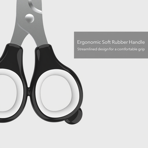 กรรไกรตัดเล็บสัตว์เลี้ยงสแตนเลสสำหรับแมวและสุนัขพร้อมด้ามจับกันลื่นแบบนุ่ม ใบมีดโค้งปลอดภัย กรรไกรกรูมมิ่ง - Product Image 5