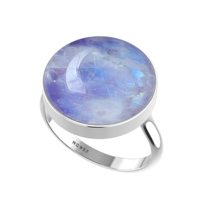 Anillo Infantil de Plata de Ley 925 con Acabado de Alta Calidad, Engaste de Bisel, Piedra Lunar Púrpura, Formas Mixtas, Estilo Minimalista Clásico para Boda - Product Image 5