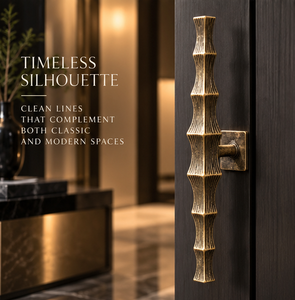 Tirador de Puerta Estilo Bambú con Acabado Dorado, Manija Texturizada para Gabinete, Herraje Decorativo para Muebles de Interiores de Lujo - Product Image 2