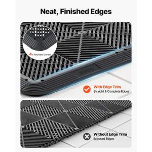 11-Piece Durable PP Interlocking Modular Garage Floor <b>Edging</b> Kit Easy Installation Transition Edge Protection <b>Plastic</b> Flooring - Product Image 2